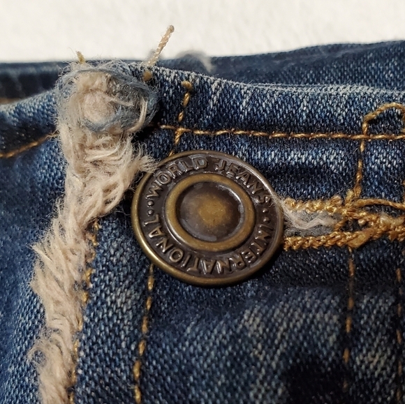 RARE Vintage Clothes Compact Raw Cut Midi Stretchy Ombre Denim Mermaid Skirt Med - Picture 13 of 15